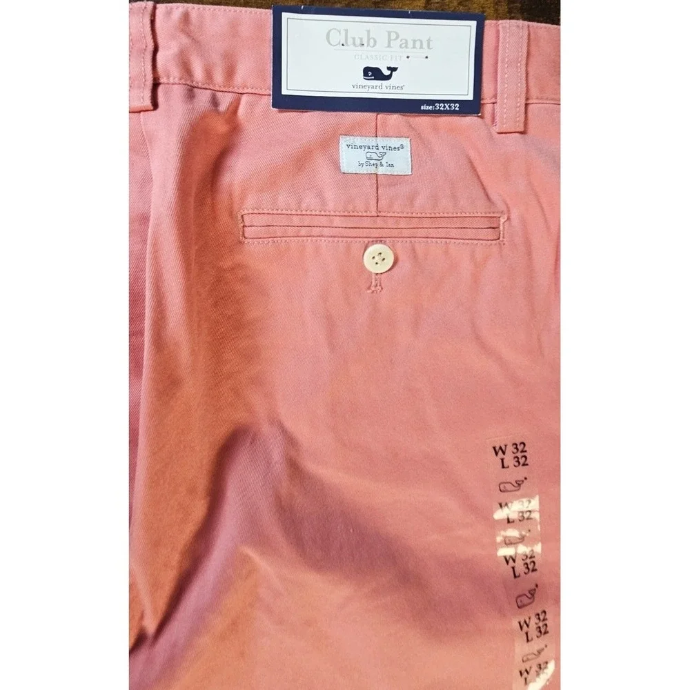 Vineyard Vines Twill Club Pants Mens Size 32x32 Rhubarb Casual‎ Flat Front NWT